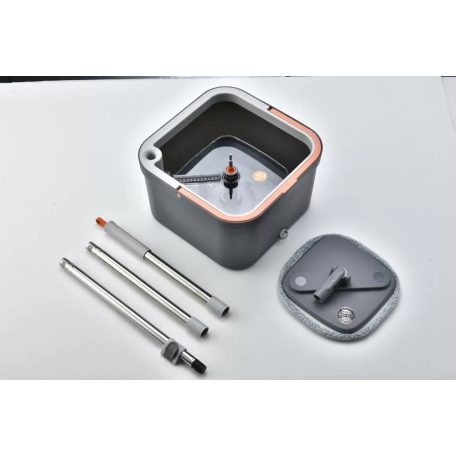 Spin Flat Mop  Kétrekeszes professzionális forgófejes felmosó szett, 2 extra mop fejjel